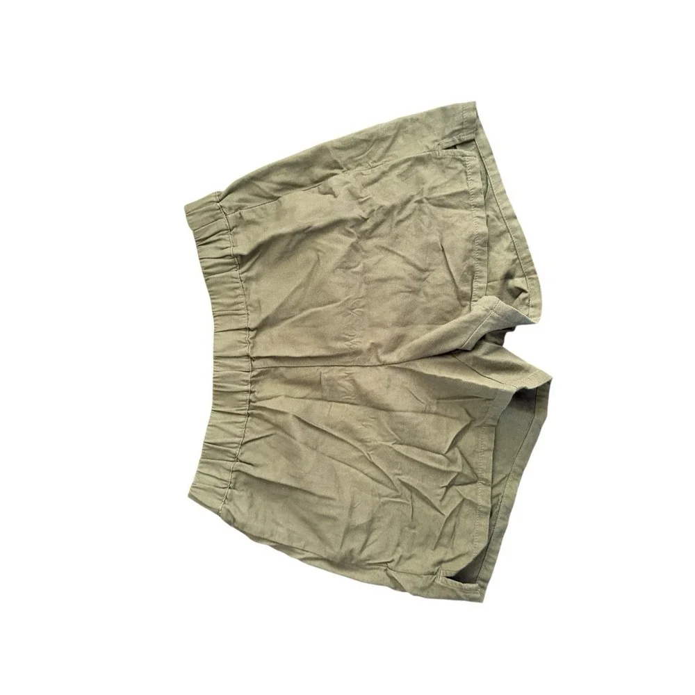Madewell Women's Green Pull-On Shorts Size Small S | Casual Linen Blend - Picture 6 of 6